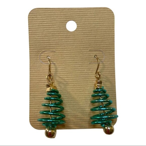 Glow in the Dark Christmas Tree Drop Earrings. - Picture 2 of 5